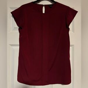 Ann Taylor Burgundy Cap Sleeve Blouse, size Small
